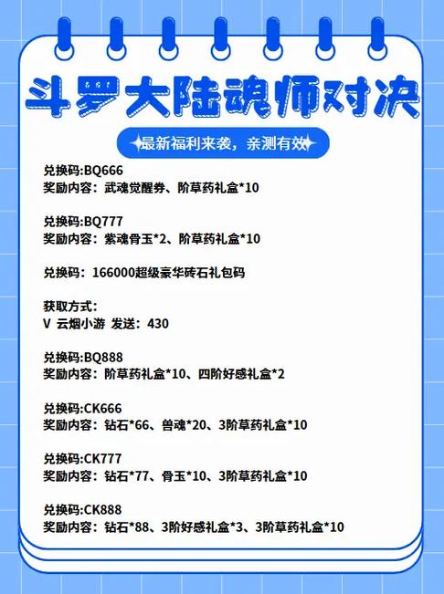 斗罗大陆魂师对决一万钻石兑换码