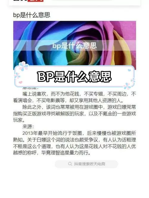 游戏bp什么意思